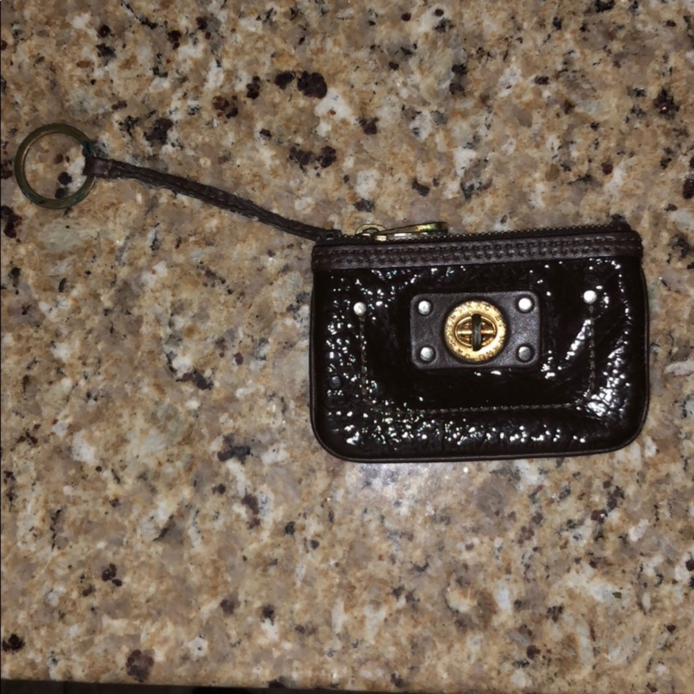 Brown keychain card holder/wallet